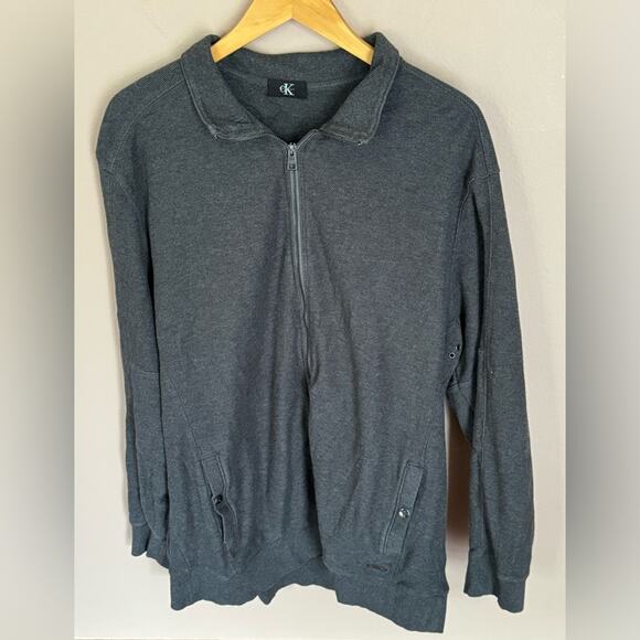 Calvin Klein Gray Full Zip Sweater XXL - Picture 1 of 3